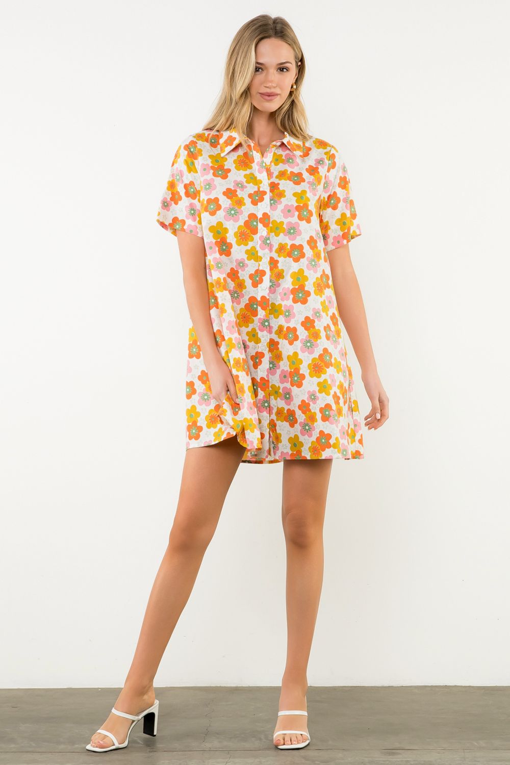 Silvy Button Down Swing Dress