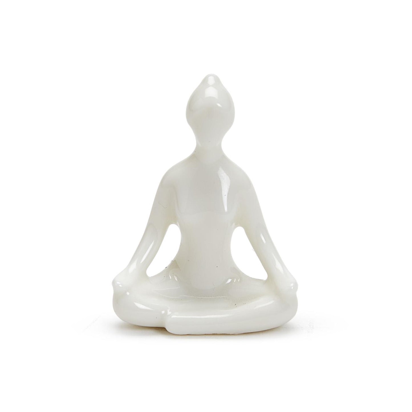 Mini Porcelain Lotus Position Figure in Matchbox