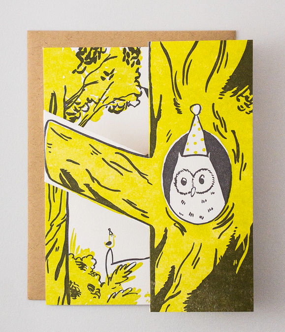 Forest Birthday Pop Up Letterpress Card