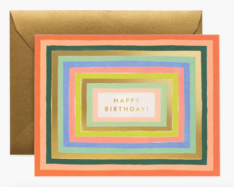Rainbow Frame Disco Birthday Card
