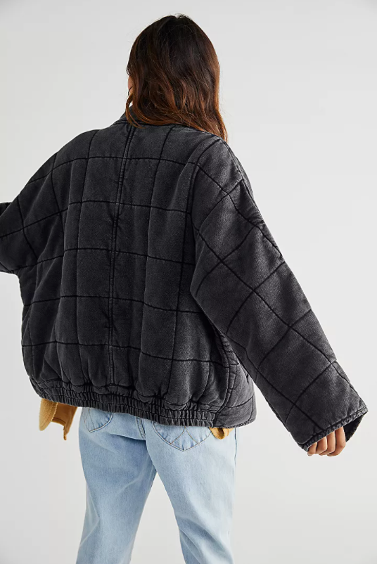 Dolman Quilted Knit Oversized Jacket