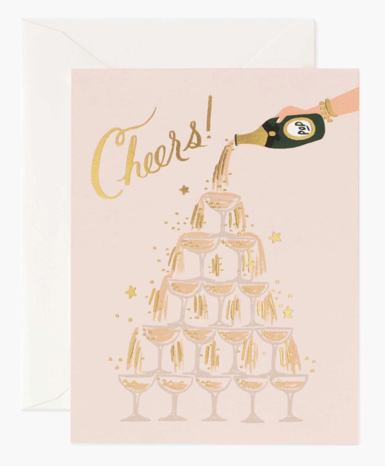 Champagne Tower Wedding Card