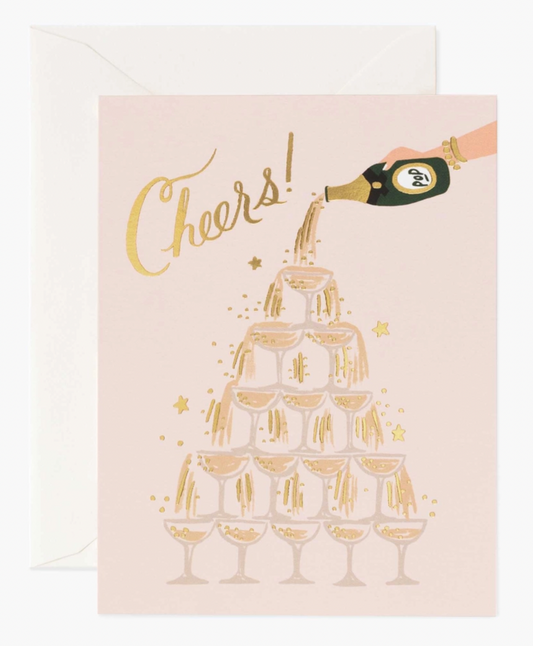 Champagne Tower Wedding Card