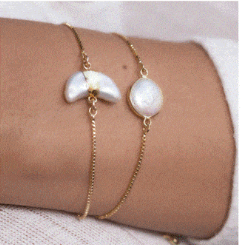 Freshwater Round Pearl Chain Bracelet