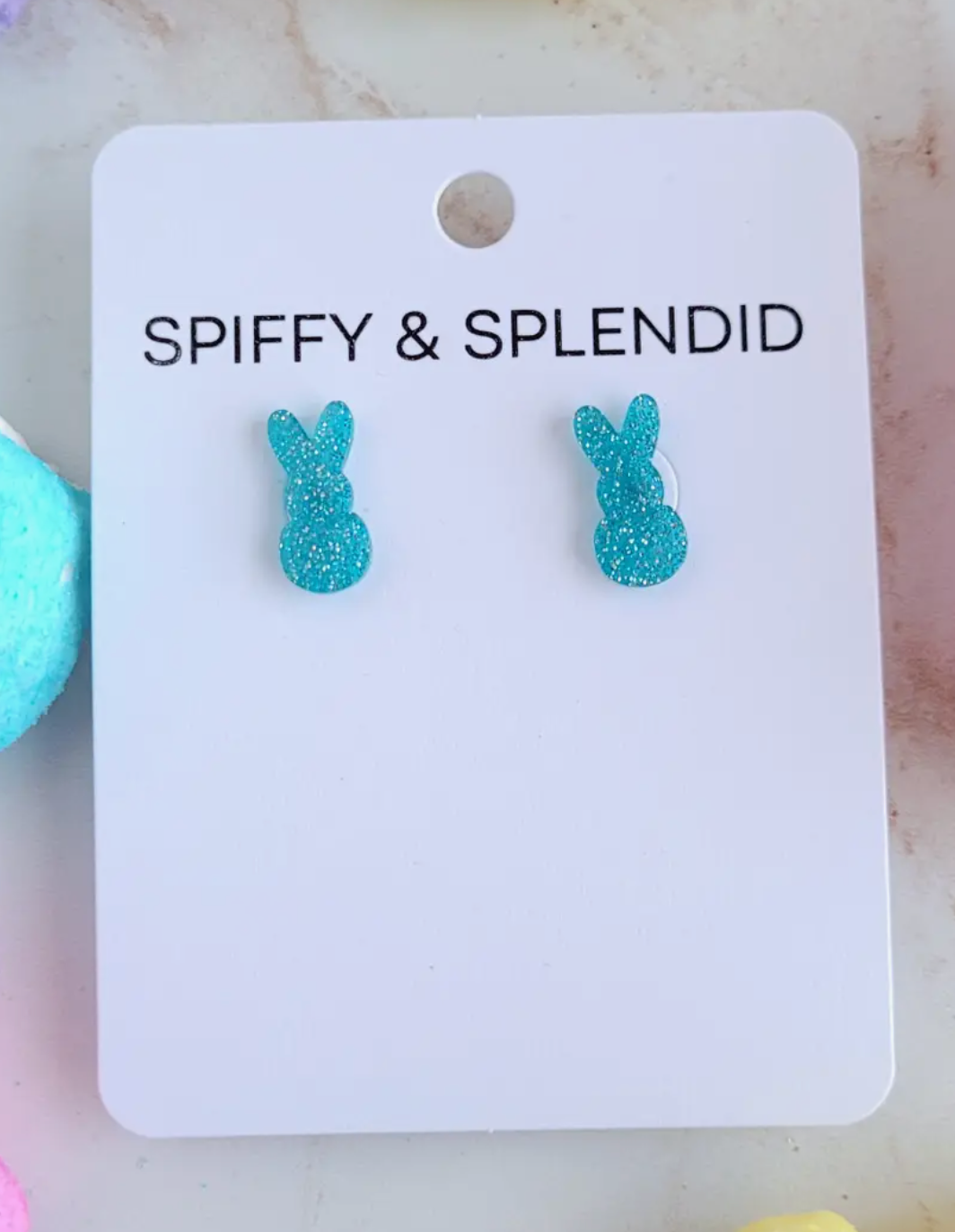 Glitter Bunny Stud Earrings