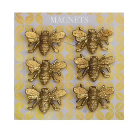 Pewter Bee Magnets, Set of 6