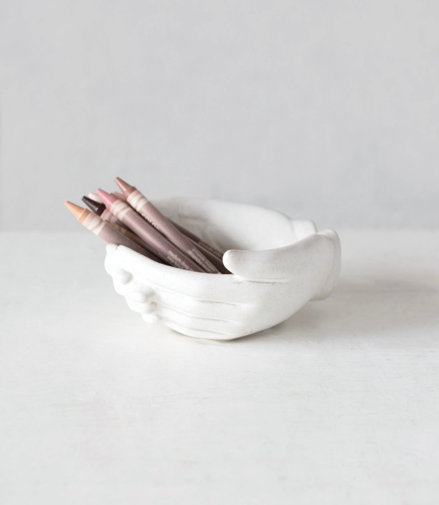 Stoneware Hands Bowl