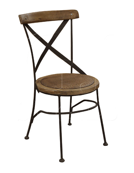 Bistro Cross Chair in Oak & Iron