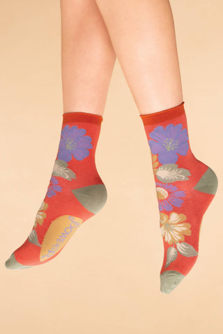 Vintage Flora Ankle Socks